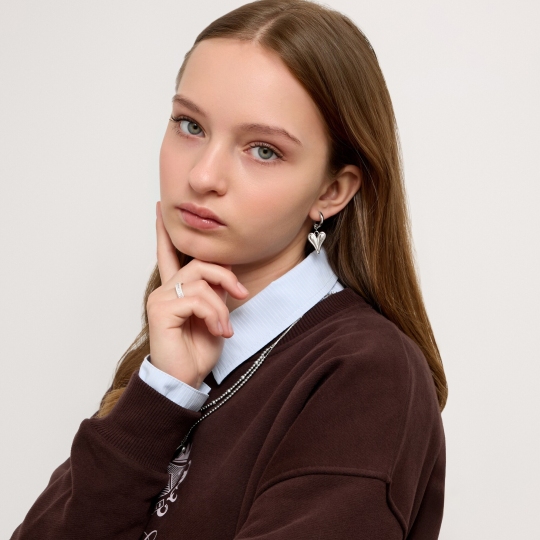 Серьги-трансформеры из серебра