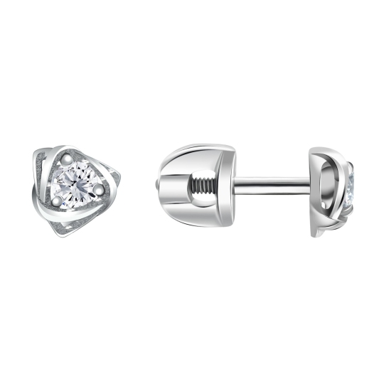 Серьги из серебра с фианитами