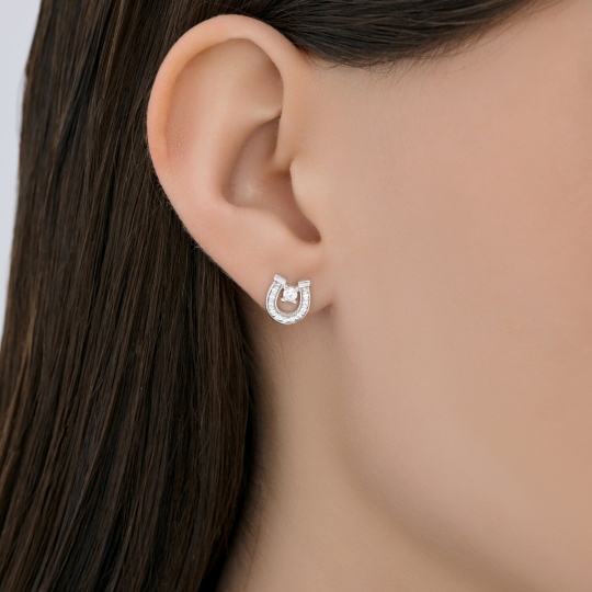 Серьги из серебра с фианитами