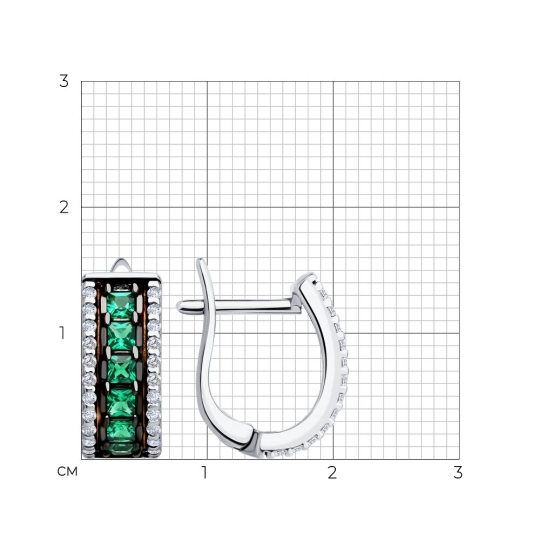 Серьги из серебра с фианитами