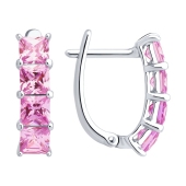 Серьги из серебра с фианитами