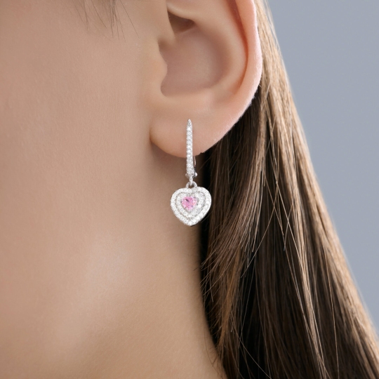 Серьги из серебра с фианитами