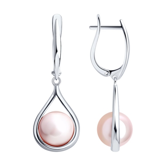 Серьги из серебра с жемчугом