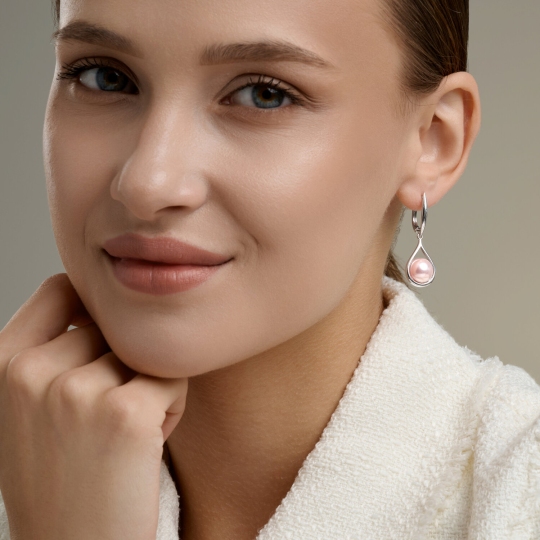 Серьги из серебра с жемчугом