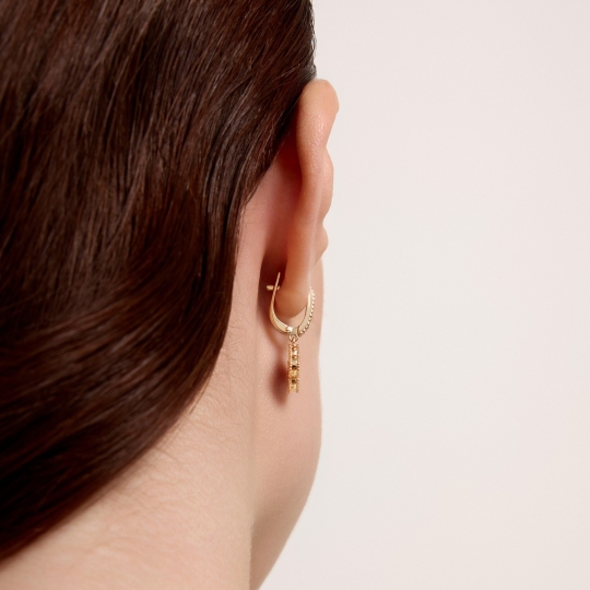 Серьги из золота с ониксами