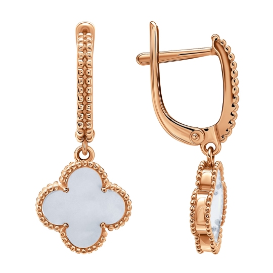 Серьги из золота с перламутром