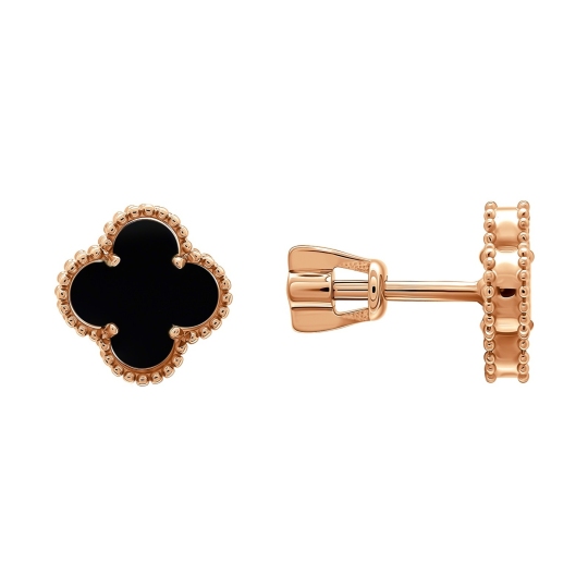 Серьги из золота с ониксами