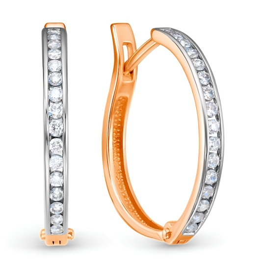 Серьги из золота с выращенными бриллиантами