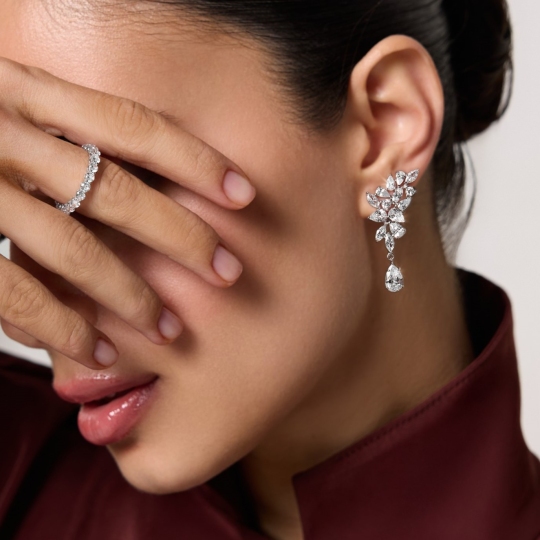 Серьги из серебра с фианитами