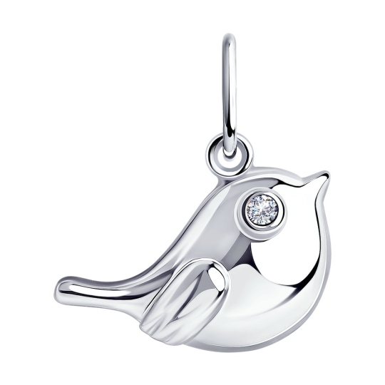 Подвеска из серебра с фианитом