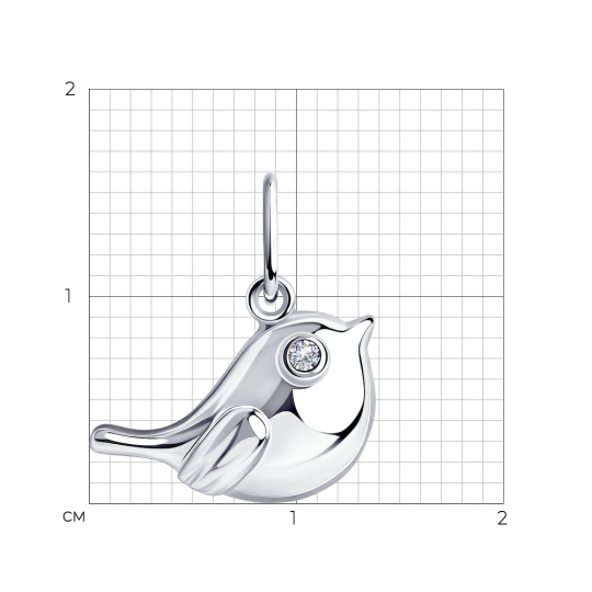 Подвеска из серебра с фианитом