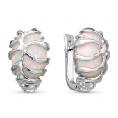 Серьги из серебра с опалами