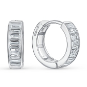 Серьги из серебра с фианитами