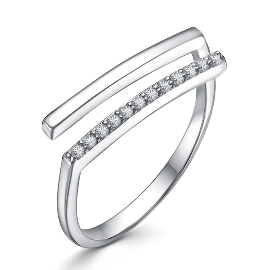 Кольцо из серебра с фианитами