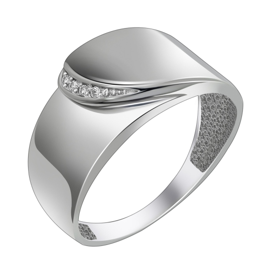 Кольцо из серебра с фианитами