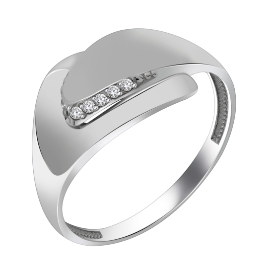 Кольцо из серебра с фианитами