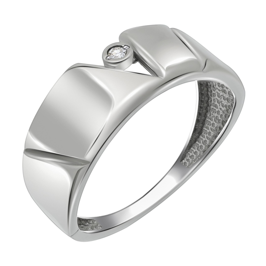 Кольцо из серебра с фианитом