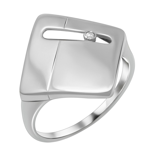 Кольцо из серебра с фианитом