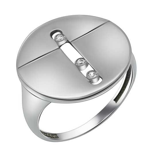 Кольцо из серебра с фианитами