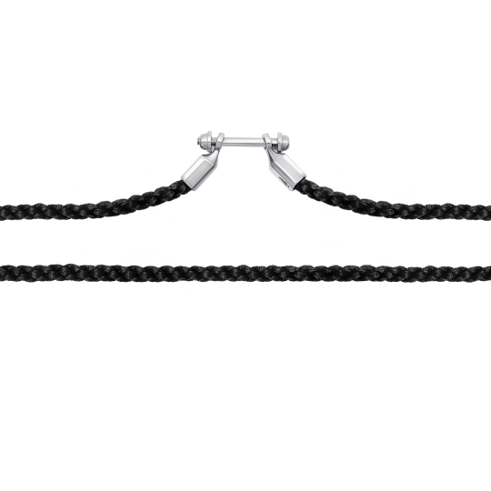 Текстильный шнурок с замком из серебра