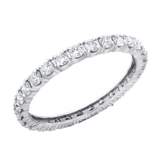 Кольцо из белого золота с выращенными бриллиантами