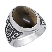 Кольцо из серебра с чернением и кварцем