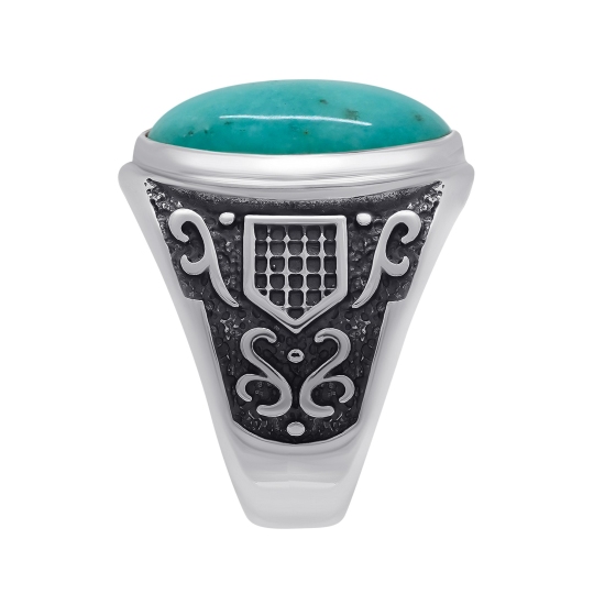 Кольцо из серебра с чернением и амазонитом