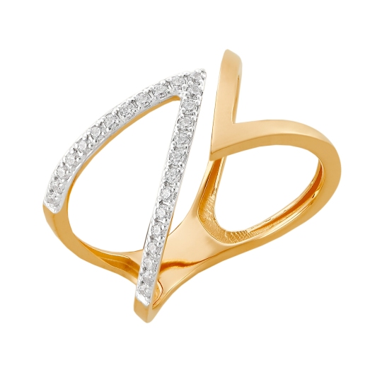 Кольцо из золота с фианитами