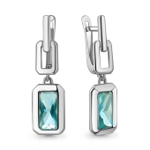 Серьги из серебра с ювелирными кристаллами