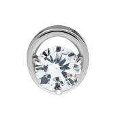 Подвеска из белого золота с выращенным бриллиантом