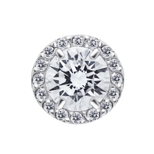 Подвеска из белого золота с выращенными бриллиантами