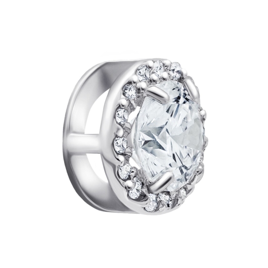 Подвеска из белого золота с выращенными бриллиантами