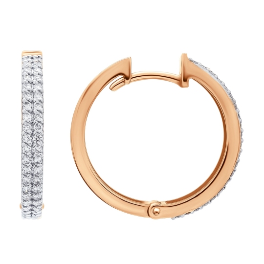 Серьги из золота с выращенными бриллиантами