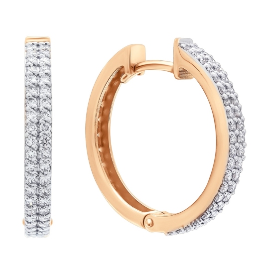 Серьги из золота с выращенными бриллиантами