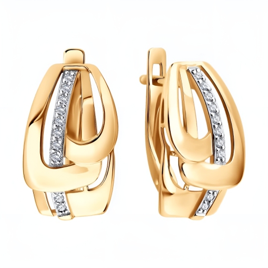 Серьги из золота с фианитами