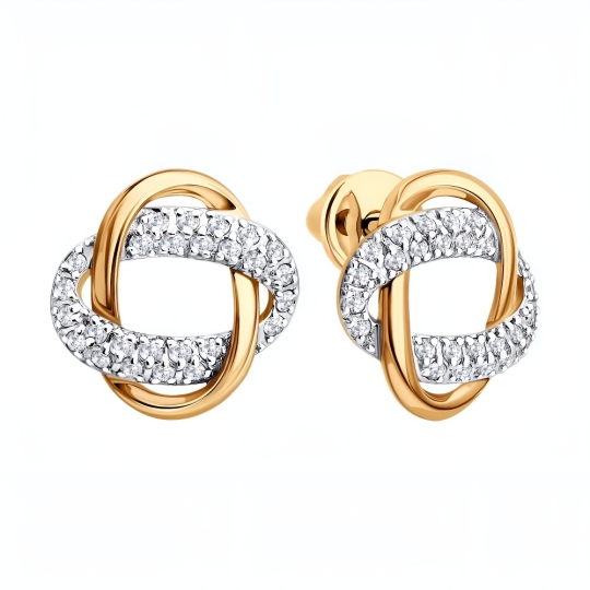 Серьги из золота с фианитами