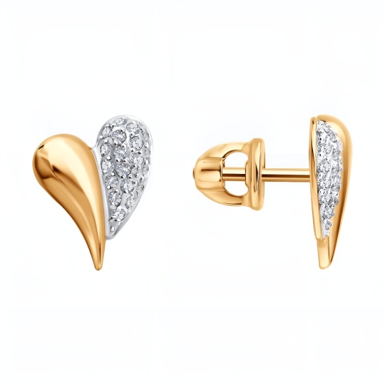 Серьги из золота с фианитами