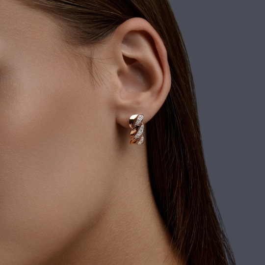 Серьги из золота с фианитами