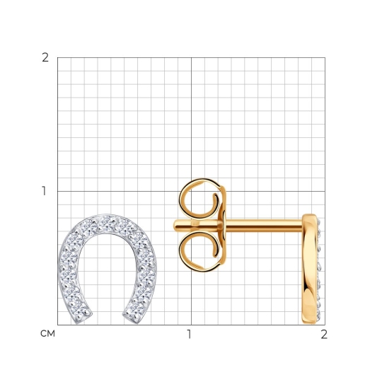 Серьги из золота с фианитами 