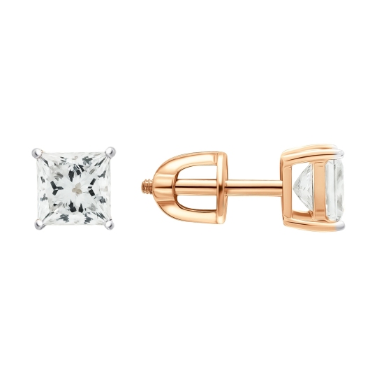 Серьги из золота с выращенными бриллиантами