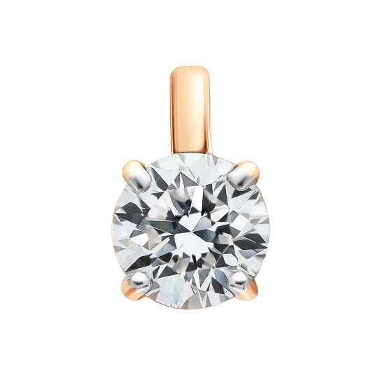 Подвеска из золота с выращенным бриллиантом