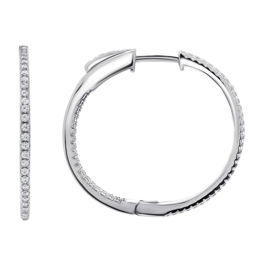 Серьги-конго из серебра с фианитами