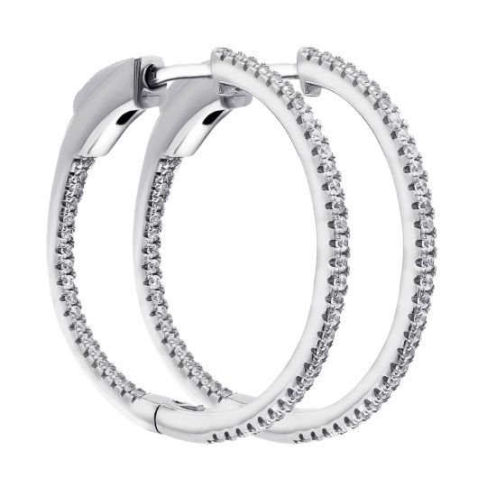 Серьги-конго из серебра с фианитами