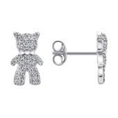 Серьги из серебра с фианитами