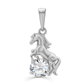 Подвеска из серебра с фианитом 