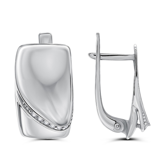 Серьги из серебра с фианитами