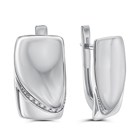 Серьги из серебра с фианитами