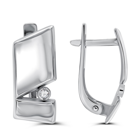 Серьги из серебра с фианитами