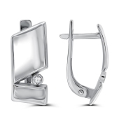 Серьги из серебра с фианитами