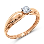 Кольцо из золота с фианитом